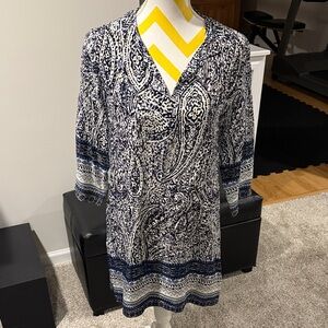 Blue and White Paisley Tunic